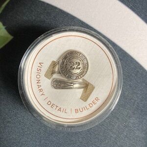 Alex & Ani Sterling Silver Numerology Spoon Ring Master Number 22 NIB